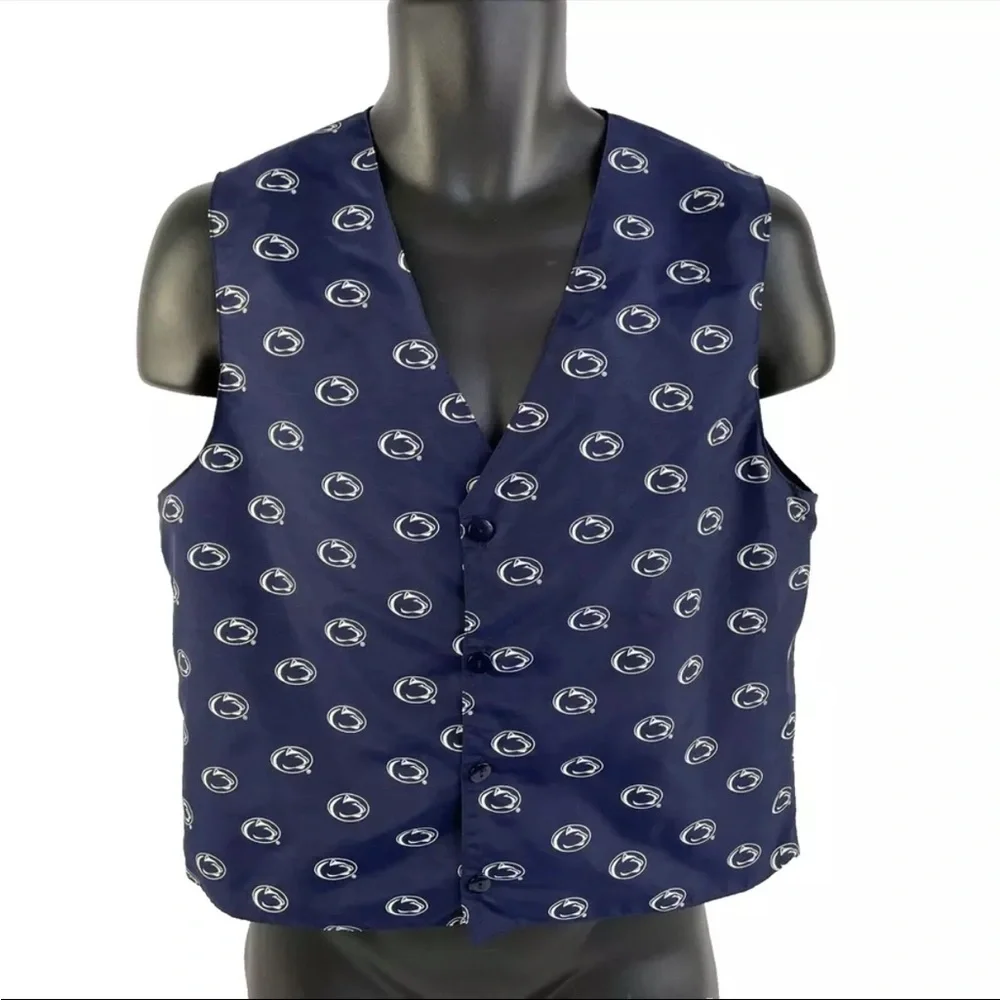 New Mens Penn State Nittany Lions Button Up Vest Sz‎ S Happy Valley NWOT